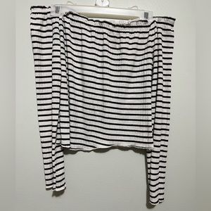Mr. Price Strapless long-sleeve black&white striped shirt.